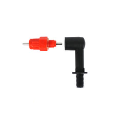Racord fixare adapatoare niplu pasari 90°, plastic rezistent, pentru bara metalica/teava
