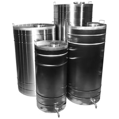 Butoi INOX 105 L cu capac cu filet si garnitura, cadou robinet din INOX, material AISI 304, origine Italia