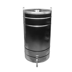 Butoi INOX 105 L cu capac cu filet si garnitura, cadou robinet din INOX, material AISI 304, origine Italia