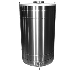 Butoi din INOX 250 L cu capac cu filet si garnitura, cadou robinet din INOX, material AISI 304, origine Italia