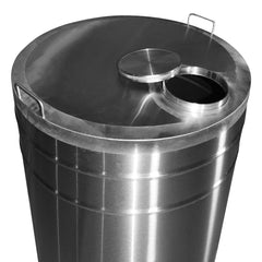 Butoi din INOX 200 L cu capac cu filet si garnitura, cadou robinet din INOX, material AISI 304, origine Italia