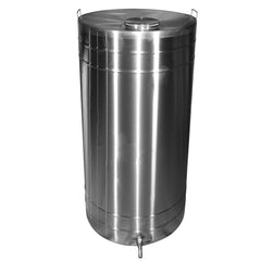 Butoi din INOX 200 L cu capac cu filet si garnitura, cadou robinet din INOX, material AISI 304, origine Italia