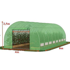 Solar de gradina 8x4x2.5m, polietilena 240 g/m², structura metalica, 32m², protectie UV