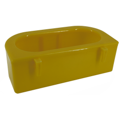 Adapatoare patrata automata pentru pasari, plastic rezistent, galben, cu brate pentru fixare in cusca