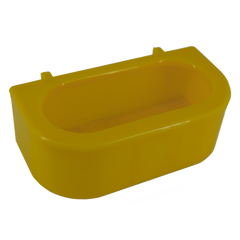 Adapatoare patrata automata pentru pasari, plastic rezistent, galben, cu brate pentru fixare in cusca