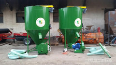 Micro FNC moara 11 kW + amestecator 1000 kg, linie completa pentru procesare hrana animale, randament mare
