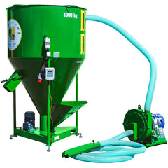 Micro FNC moara 11 kW + amestecator 1000 kg, linie completa pentru procesare hrana animale, randament mare