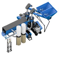 Linie de peleti MLG 1000 COMBI DUO, 700-1400 kg/h, 2 prese GRAND-300, sistem de racire si exhaustare
