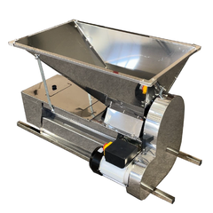 Zdrobitor electric de struguri ZSE-100SS FULL INOX cu desciorchinator si agitator, cuva INOX 50L, productivitate max. 1500kg/h