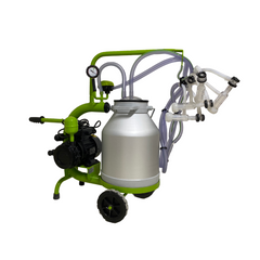 Aparat de Muls Caprine, 2 Posturi, 1 Bidon 30L Aluminiu, Pahare Plastic, 250L/min, 0,55kW