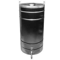 Butoi din INOX 200 L cu capac cu filet si garnitura, cadou robinet din INOX, material AISI 304, origine Italia