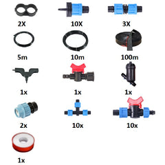 Kit irigare universal pentru sera, 100m banda picurare, debit 2L/h, material polietilena