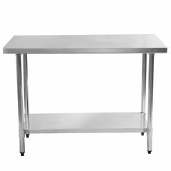 Masa din INOX 1200*600*850, AISI 304, demontabila, cu polita inferioara, finisaj scotch-britte