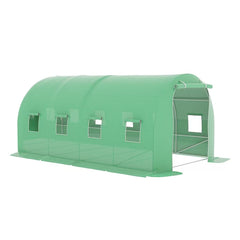 Solar de gradina 4x2x2m, polietilena 240 g/m², teava otel galvanizat, rezistent la UV, cu 2 usi si 8 feronerie